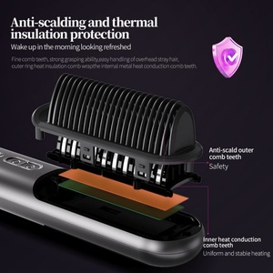 Hair <b>Straightener</b> Portable Ceramic Brush Anion <b>Straightener</b> Hot Comb Big Capacity Battery <b>Wireless</b> <b>Straightener</b> - Product Image 5