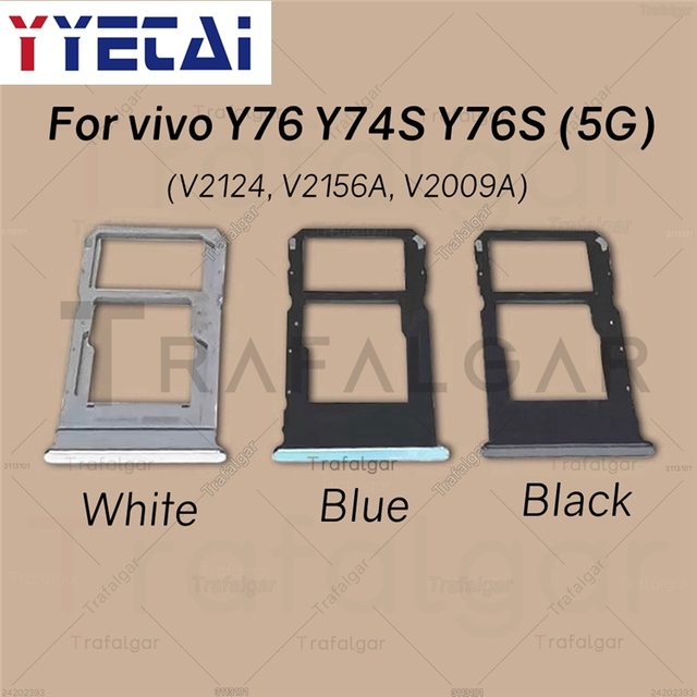 SIM Card Trays For Vivo Y76 5G Y74S Y76S SIM Slot Holder Adapter Socket Replacement V2124 V2009A V2156A