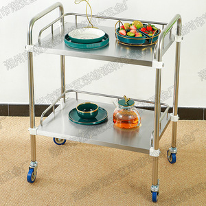 Carro de acero inoxidable engrosado para uso transfronterizo, carro de tratamiento, carro médico para salón de belleza, carro de instrumentos para enfermeras de clínica - Product Image 2