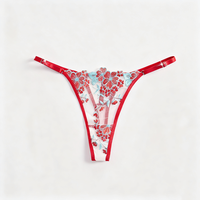 US Warehouse Nouvelle Lingerie Érotique pour Femmes Dentelle Mince Ensemble 2 Pièces Séduisante Soutien-Gorge à Armatures Rouge Sexy Innocent-Séduisant