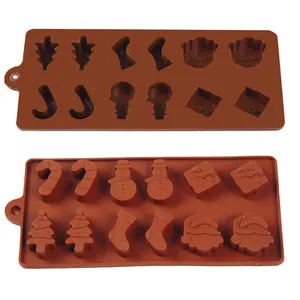 New Design 12 Cavity Christmas Series Cake Molds Platinum Food Grade Silicone Cake Molds Non-Stick Cake Mold Silicon