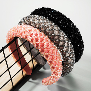 Clarer — bandeau avec <span class=keywords><strong>strass</strong></span> pour femmes, accessoire pour cheveux, vente en gros, tendance, style Baroque, rembourré, cristaux brillants - Product Image 4