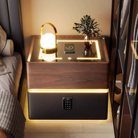 Table de chevet intelligente multifonctionnelle avec éclairage à détection corporelle, verrouillage PIN, charge sans fil BTBT020 pour la maison ou l'hôtel