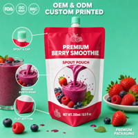 Pochettes souples personnalisables en plastique alimentaire écologique avec bec verseur 100ml/250ml pour jus d'ananas, mangue, fruits biologiques, lait, café