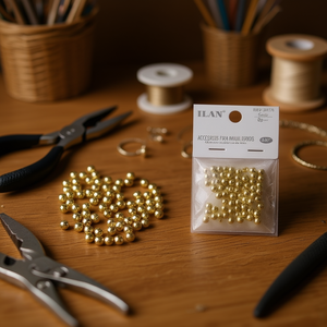 Cuentas Metálicas ILAN de 6mm Doradas con Orificio Pequeño para Manualidades y Fabricación de Joyería - Product Image 3