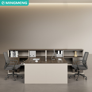 Ensemble bureau et chaise de bureau simplifié pour 4 à 6 personnes, bureaux et chaises pour le personnel de bureau avec sièges à écran intégré - Product Image 5