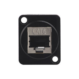 Factory D Type Zinc Alloy Black Panel <strong>Socket</strong> RJ45 Cat6 Keystone Jack 8P8C Waterproof <strong>Ethernet</strong> Connector Inline Coupler - Product Image 2