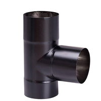 Tuyau de cheminée en acier au carbone facile à installer avec capuchon anti-pluie et coude réglable pour foyer et poêle à bois