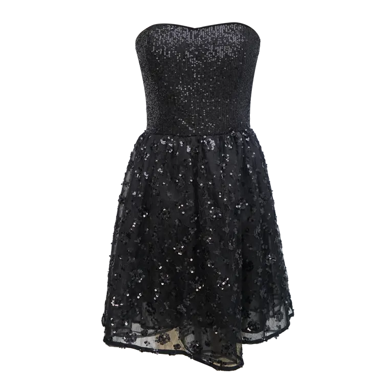 TAO yeni klasik kapalı omuz kadın ışıltılı pullu prenses gece elbisesi
