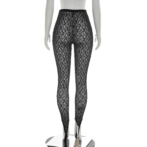 Viviblook D26PT105 Women New Lace Leggings Casual Pants Slim Fit Sexy Sheer Lace Pants for Ladies - Product Image 4