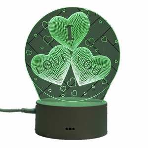 Lámpara Nocturna Acrílica 3D Recargable de 7 Colores con Temática de Osito de Peluche/Corazón/Animal, para Regalo Promocional de Cumpleaños o Negocios - Product Image 2