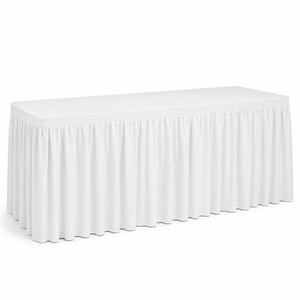Mantel Rectangular de Spandex Resistente al Agua y a las Arrugas con Falda Fruncida para Proyectos de Banquetes en Hoteles - Product Image 1