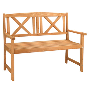 Banc de jardin en bois de sapin avec dossier en X, 117x61x90cm, design traditionnel, 2 places - Product Image 5