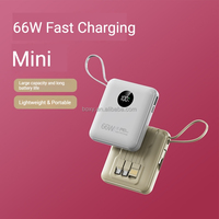 Mini Banco de Energía Portátil con Carga Rápida PD de 22.5W, 10000mAh, Cuatro Cables Integrados, Entrada USB, Alta Capacidad, el Mejor Regalo