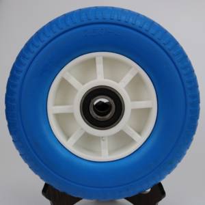 Roda de Carrinho de <span class=keywords><strong>8</strong></span> Polegadas 250-4 em Espuma PU Sem Ar com Aro de Plástico e Rolamento - Product Image 6