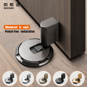 Fermaporta Moderno in Lega di Zinco Nera, Installazione Senza Foratura per Porte in Acciaio Inox e Legno, per Hotel, Arredamento, Sala da Pranzo, Casa - Product Image 4