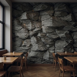 Realistico ristorante di montagna Rock palestra decorazione della parete 3d murali carta da parati - Product Image 3