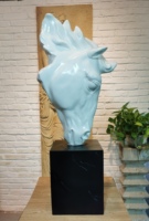 Sculpture de cheval du zodiaque en fibre de verre personnalisée, résistante à l'eau, pour hôtel, maison et usage commercial, petits ornements