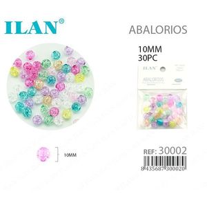 Ilan Abalorios 10 mm 30 pezzi perline iridescenti a bolle per la creazione di gioielli - Product Image 1