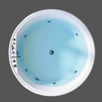 Baignoire de massage à remous ronde moderne en acrylique avec jets en verre pour 4 personnes, baignoires Jacuzzi