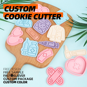Molde de Galletas 3D de la Serie Doctor y Enfermera, Cortadores de Galletas de Plástico Ecológico, Estetoscopio de Simulación DIY para Impresión y Fiestas - Product Image 2