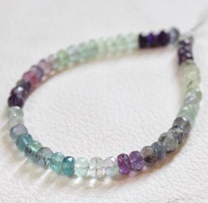Perles de fluorite en pierre précieuse-Fluorite à facettes naturelles multicolores - Product Image 6