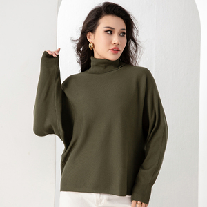 Fabricantes de Prendas de Punto, Suéter Casual Elegante Personalizado para Mujer de Oficina, con Mangas de Murciélago, Suéter de Punto para Mujer - Product Image 1