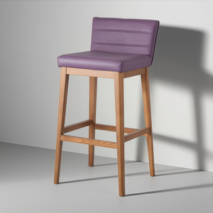 Leisure Simple Style Courtyard Teak Wood Chair Outdoor <b>Garden</b> Patio Hotel Bar <b>Stool</b> With Cushion for Home and Hotel - Product Image 1