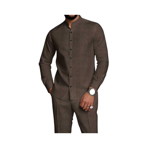 남자의 캐주얼 가을 동물 니트 스트리트 스타일 티셔츠 바지 세트 긴 소매 디지털 인쇄 야외 스포츠 빈티지 2 조각 - Product Image 4