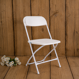 White Plastic Folding <b>Chair</b> Comfortable Portable Minimalist Design Outdoor <b>Garden</b> Use <b>Stackable</b> Warehouse Compatible Hard Floor - Product Image 1
