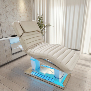 เตียงเครื่องสำอาง4มอเตอร์คอลัมน์สแตนเลสพร้อมไฟสปาไฟฟ้าเตียงความงามเฟอร์นิเจอร์ร้านเสริมสวย - Product Image 5