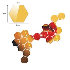 Autocollants muraux 3D en acrylique miroir hexagonaux en gros pour salon, décoration murale DIY - Product Image 4
