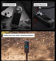Protection d'objectif PC à clipser haute transparence compatible Insta360 X5, double protection d'objectif, accessoires pour caméra d'action, 2 pièces