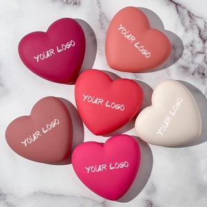 New nhãn hiệu riêng hình trái tim trang điểm Matte Blush và ánh sáng lung linh Highlighter bột Palette Vegan mặt make up tim Blush - Product Image 5