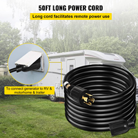 Kabel Ekstensi Generator Luar Ruangan Tugas Berat Linsheng 50FT 10/4 STW 30A 125/250V dengan Konektor NEMA L14-30P ke L14-30R Twist Lock