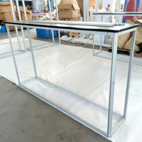 Comptoir publicitaire portable personnalisé en promotion, table pop-up pour salon professionnel, bureau d'accueil LED
