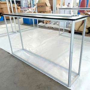 Venda Quente Personalizado Portátil Publicidade Contador Promoção Pop Up Table Stand Para Trad Mostrar LED Recepção Desk - Product Image 6