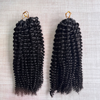 Extensions de cheveux naturels bouclés afro kinky de qualité supérieure, style Jerry, pour tresses, en stock, vente en gros