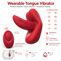 Vibrateur en silicone portable à double moteur, stimulateur clitoridien à léchage de langue, télécommande, étanche, rechargeable par USB, 12 modes de vibration