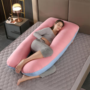 Oreiller en forme <span class=keywords><strong>de</strong></span> U pour femme enceinte avec <span class=keywords><strong>grand</strong></span> <span class=keywords><strong>coussin</strong></span> en coton PP et soutien lombaire lavable - Product Image 1