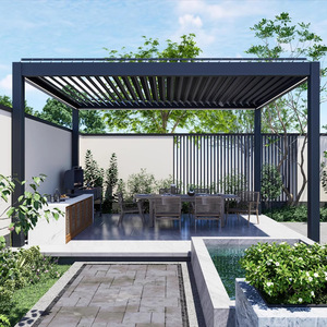 Aluminum alloy courtyard villa garden outdoor sunshade tent intelligent electrically-operated <b>folding</b> <b>blinds</b> pavilion - Product Image 5