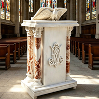 Pupitre d'église en marbre, style gothique moderne religieux, orné, sculpté à la main, en pierre naturelle