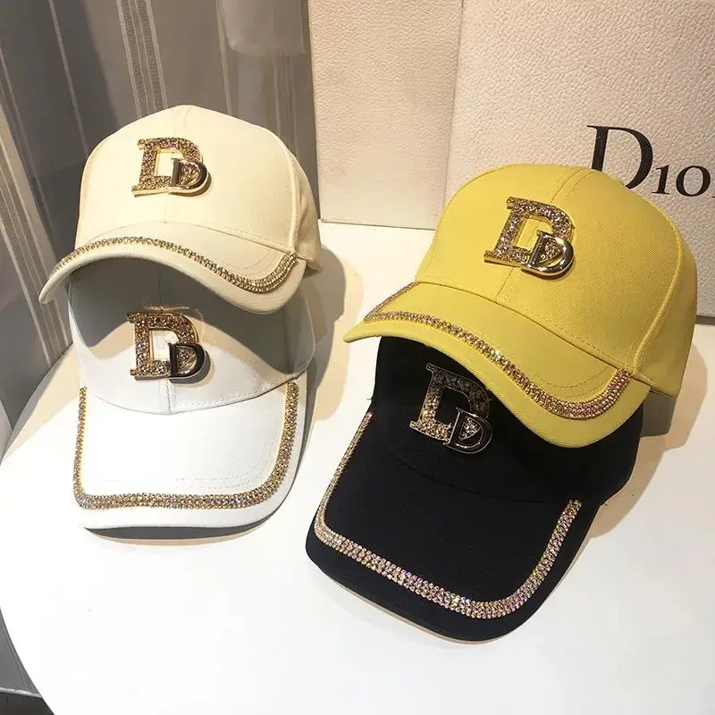 Double D Diamond-studded Korean Ins Trend Adult Baseball Cap Outdoor Women Cap Visor Designer Caps