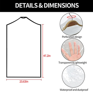 Custom Clear PE copri lavaggio a secco in plastica abbigliamento Poly Bag Roll per vestiti di dimensioni personalizzabili - Product Image 5