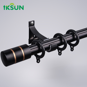Iksun 19mm Window Single Adjustable Ceiling Mount Polished Silver Cast Iron Drapery Curtain Rod - Product Image 1