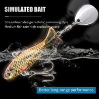 LUSHAZER Leurre de pêche Vib en métal 23g 34g Isca Plomb artificiel Appât de pêche réaliste avec cuillère Wobbler pour bar brochet truite carpe