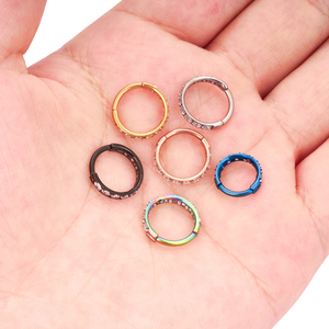 Anneau de nez en titane ASTM F136 16G, segment de cartilage, boucle d'oreille <span class=keywords><strong>Tragus</strong></span>, hélix, daith, septum clicker avec zircon cubique, bijoux de <span class=keywords><strong>piercing</strong></span> - Product Image 6