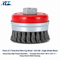 Factory Direct Supply 75mm Chinese Grinder Twisted Wire Brush Polishing for Paint Stripping OEM Custom Logo & Packaging