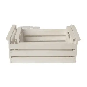 भंडारण बॉक्स और भंडारण टोकरी हस्तनिर्मित सफेद लकड़ी शिल्प बॉक्स बक्से