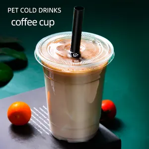 16 온스 20 온스 24 온스 맞춤형 인쇄 일회용 PET 플라스틱 컵 도매 투명 투명 차가운 음료 컵